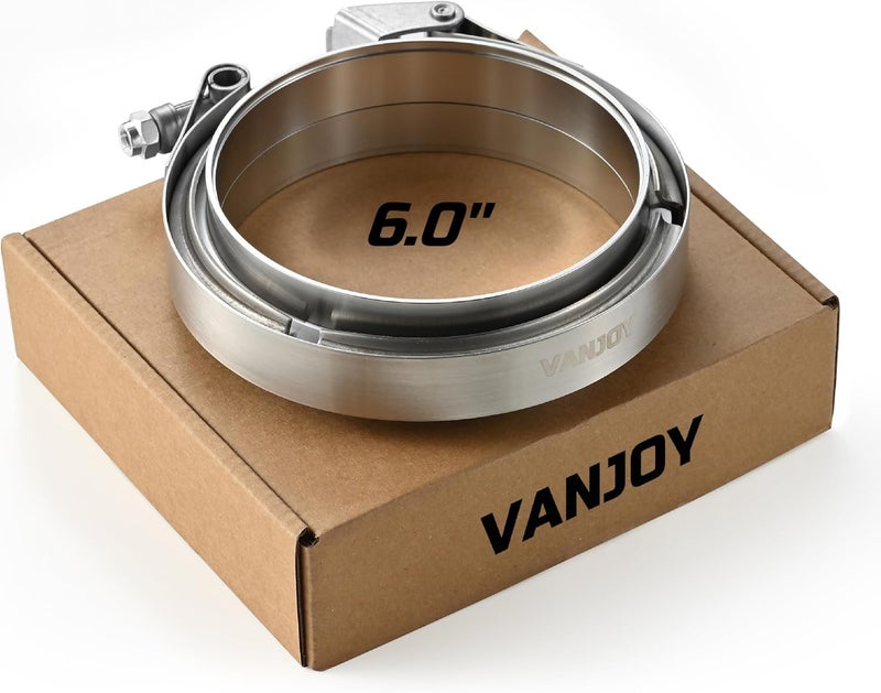 vanjoy 6-Inch V Band Clamp for 2006 6.0 Powerstroke Turbo & Exhaust Pipes – 304 Stainless Steel, One-Click Quick Release, Leak-Proof Design, 1 PCE (6.0) - Image 1